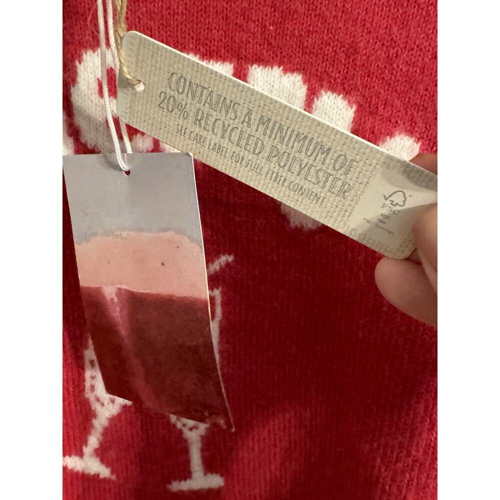 KAISLEY Merry Cheers Crop Sweater Womens Sz L NWT PINK RASPBERRY Christmas - Picture 4 of 6